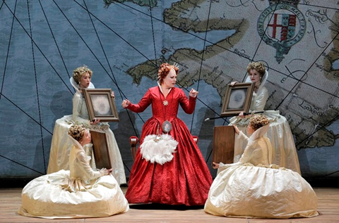 Sondra Radvanovsky (center) as Elisabetta in Donizetti's "Roberto Devereux." Photo: Cory Weaver/San Francisco Opera