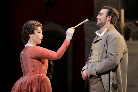 Carmen Giannattasio as Tosca and Brian Jagde as Cavaradossi in Puccini's "Tosca." Photo: Cory Weaver/San Francisco Opera