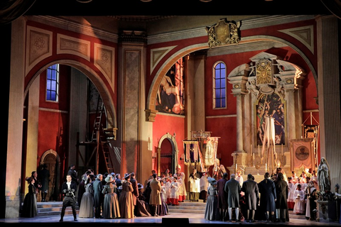 Act I of Puccini's "Tosca" with Scott Hendricks as Scarpia. Photo: Cory Weaver/San Francisco Opera