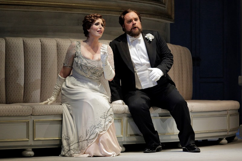 Ellie Dehn (Arabella), Brian Mulligan (Mandryka), Arabella, Richard Strauss. San Francisco Opera, 2018-19. Photographer: Cory Weaver/San Francisco Opera.