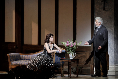 Ana María Martínez (Violetta Valéry), Plácido Domingo (Giorgio Germont), Plácido Domingo in Concert. San Francisco Opera, 2018-19. Photographer: Cory Weaver/San Francisco Opera.