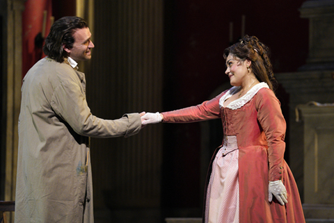 Michael Fabiano as Cavaradossi and Ailyn Pérez as the title role in Puccini's "Tosca." Photo: Cory Weaver/San Francisco Opera