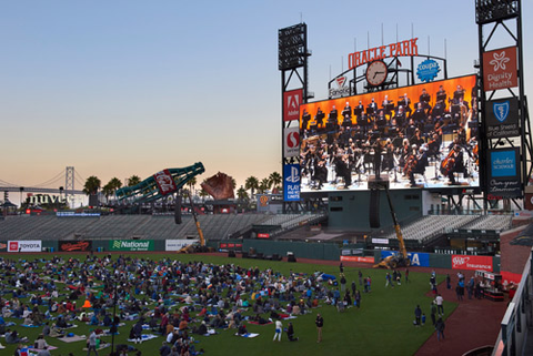 "Opera at the Ballpark" live simulcast of "The Homecoming" concert to Oracle Park on September 10, 2021. Photo: Stefan Cohen