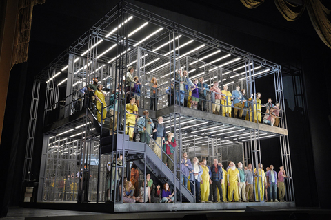 The San Francisco Opera Chorus performs the Prisoners' Chorus in Beethoven's "Fidelio." Photo: Cory Weaver/San Francisco Opera