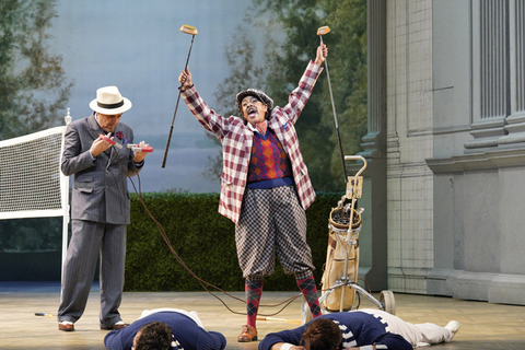 Ferruccio Furlanetto as Don Alfonso and Nicole Heaston as Despina in Mozart's "Così fan tutte." Photo: Cory Weaver/San Francisco Opera