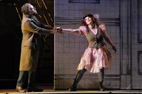 Etienne Dupuis as Don Giovanni and Christina Gansch as Zerlina in Mozart's "Don Giovanni." Photo: Cory Weaver/San Francisco Opera