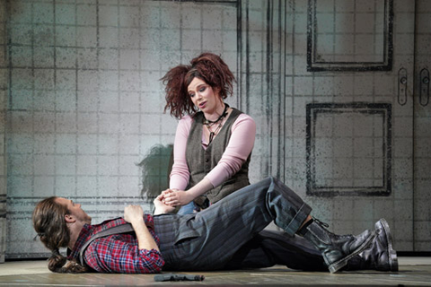 Cody Quattlebaum as Masetto and Christina Gansch as Zerlina in Mozart's "Don Giovanni." Photo: Cory Weaver/San Francisco Opera