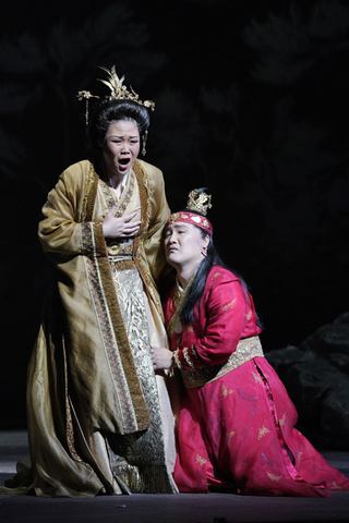 Hyona Kim as Lady Wang and Konu Kim as Bao Yu in Bright Sheng's "Dream of the Red Chamber." Photo: Cory Weaver/San Francisco Opera