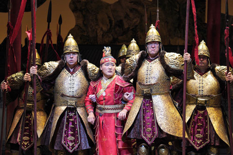 Konu Kim as Bao Yu with members of the San Francisco Opera Chorus in Bright Sheng's "Dream of the Red Chamber." Photo: Cory Weaver/San Francisco Opera