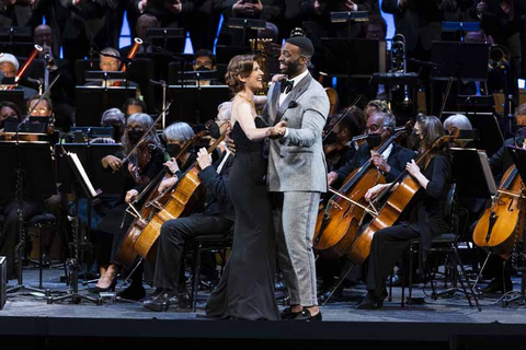 "Eun Sun Kim Conducts Verdi" with Nicole Car, Soloman Howard, and the San Francisco Opera Orchestra and Chorus. Photo: Drew Altizer