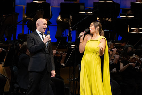 Michael Fabiano and Nadine Sierra at "Opera Ball: The Centennial Celebration." Photo: Kristen Loken/San Francisco Opera