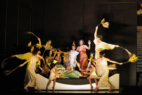 Amina Edris as Cleopatra (center) in John Adams' "Antony and Cleopatra." Photo: Cory Weaver/San Francisco Opera