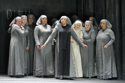 Michelle Bradley as Madame Lidoine (center) in Poulenc's "Dialogues of the Carmelites." Photo: Cory Weaver/San Francisco Opera