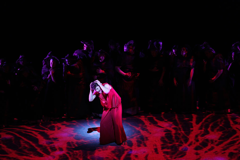 Jakub Józef Orliński as Orpheus with the San Francisco Opera Chorus in Gluck's "Orpheus and Eurydice" Photo: Cory Weaver/San Francisco Opera