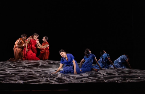 Meigui Zhang and Jakub Józef Orliński (with dancers) in the title roles of Gluck's "Orpheus and Eurydice" Photo: Matthew Washburn/San Francisco Opera