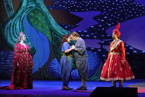 Camilla Nylund as the Empress, Nina Stemme as the Dyer's Wife, Johan Reuter as Barak, and David Butt Philip as the Emperor in Strauss and Hofmannsthal's "Die Frau ohne Schatten." Photo: Cory Weaver/San Francisco Opera