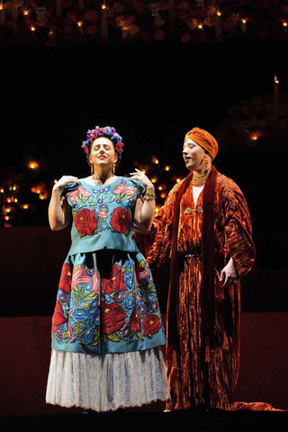 Daniela Mack as Frida Kahlo and Jake Ingbar as Leonardo in Gabriela Lena Frank and Nilo Cruz's "El último sueño de Frida y Diego." Photo: Cory Weaver/San Francisco Opera