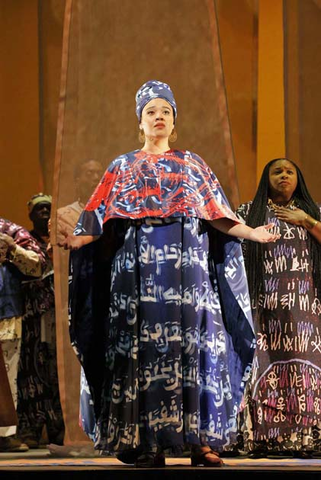 Taylor Raven as Fatima in Rhiannon Giddens and Michael Abels' "Omar." Photo: Cory Weaver/San Francisco Opera