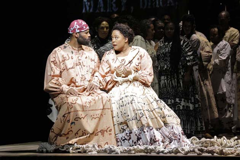 Jamez McCorkle as Omar and Brittany Renee as Julie in Rhiannon Giddens and Michael Abels' "Omar." Photo: Cory Weaver/San Francisco Opera