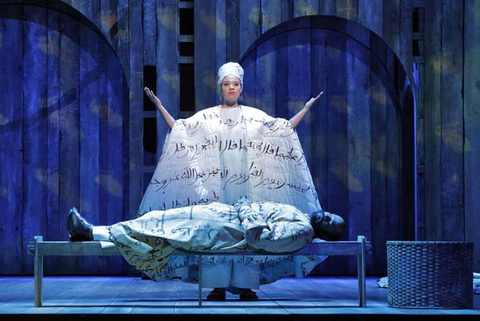 Taylor Raven as Fatima and Jamez McCorkle in the title role of Rhiannon Giddens and Michael Abels' "Omar." Photo: Cory Weaver/San Francisco Opera