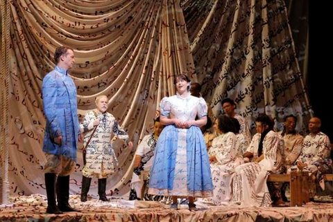 Daniel Okulitch as Owen, Barry Banks as Taylor, and Laura Krumm as Eliza in Rhiannon Giddens and Michael Abels' "Omar." Photo: Cory Weaver/San Francisco Opera