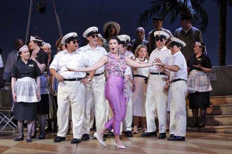 Slávka Zámečníková as Adina (center) with members of the San Francisco Opera Chorus in Donizetti's "The Elixir of Love." Photo: Cory Weaver/San Francisco Opera