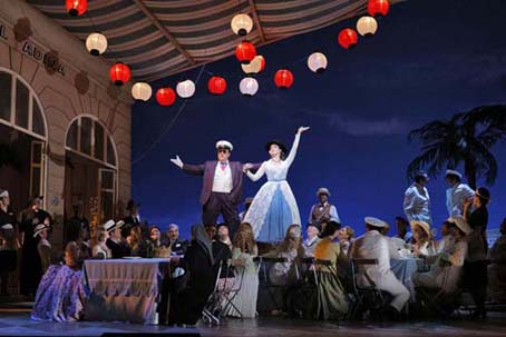 Renato Girolami as Dulcamara and Slávka Zámečníková as Adina in Donizetti's "The Elixir of Love." Photo: Cory Weaver/San Francisco Opera