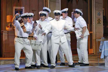 David Bizic (center) as Belcore in Donizetti's "The Elixir of Love." Photo: Cory Weaver/San Francisco Opera