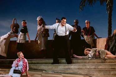 Pene Pati as Nemorino with members of the San Francisco Opera Chorus in Donizetti's "The Elixir of Love." Photo: Kristen Loken/San Francisco Opera Keywords Elixir of Love San Francisco Opera