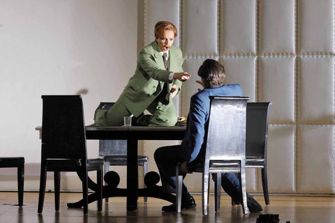 Daniela Mack as Rosmira (disguised as Eurimene) with Carlo Vistoli as Arsace in Handel's "Partenope." Photo: Cory Weaver/San Francisco Opera