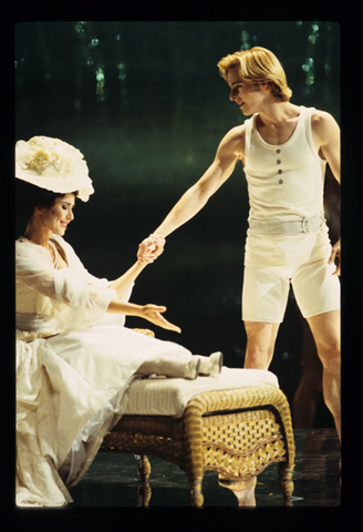 Celia Fushille-Burke (Tadzio's mother), Christopher Newnam (Tadzio), Death in Venice, Benjamin Britten. San Francisco Opera, 1997-98. Photographer: Marty Sohl/San Francisco Opera.