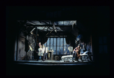 Victor Ledbetter (Marcello), Roberto Aronica (Rudolfo), La Bohème, Giacomo Puccini. San Francisco Opera, 1995-96. Photographer: Marty Sohl/San Francisco Opera.