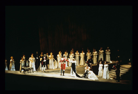 Ensemble, Hamlet, Ambroise Thomas. San Francisco Opera, 1996-97. Photographer: Ron Scherl/San Francisco Opera.