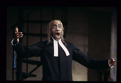 Chester Patton (Don Basilio), Il Barbiere di Siviglia, Gioachino Rossini. San Francisco Opera, 1996-97. Photographer: Marty Sohl/San Francisco Opera.