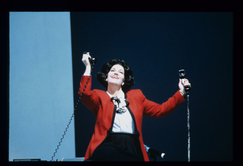 Juliana Gondek (Dianne Feinstein), Harvey Milk, Stewart Wallace. San Francisco Opera, 1996-97. Photographer: Ron Scherl/San Francisco Opera.