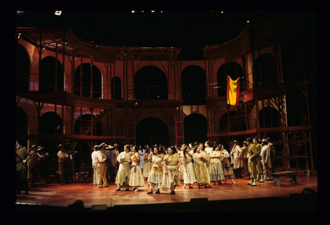 Ensemble, Carmen, Georges Bizet. San Francisco Opera, 1996-97. Photographer: Marty Sohl/San Francisco Opera.