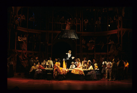 Gino Quilico (Escamillo), Ensemble, Carmen, Georges Bizet. San Francisco Opera, 1996-97. Photographer: Marty Sohl/San Francisco Opera.