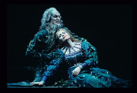 Philip Skinner (The Water Spirit), Renée Fleming (Rusalka), Rusalka, Antonín Dvořák. San Francisco Opera, 1995-96. Photographer: Marty Sohl/San Francisco Opera.