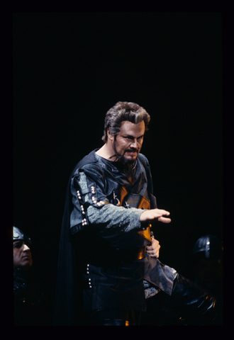 Jeffrey Wells (Ferrando), Il Trovatore, Giuseppe Verdi. San Francisco Opera, 1994-95. Photographer: Marty Sohl/San Francisco Opera.