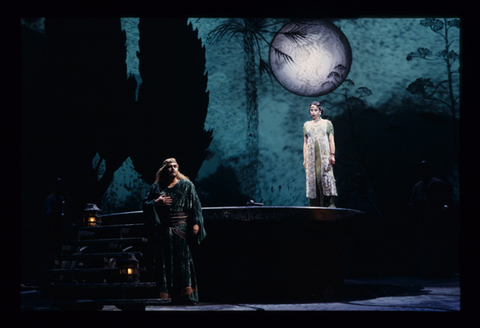 Mark Baker (Narraboth), Maria Ewing (Salome), Salome, Richard Strauss. San Francisco Opera, 1992-93. Photographer: Marty Sohl/San Francisco Opera.