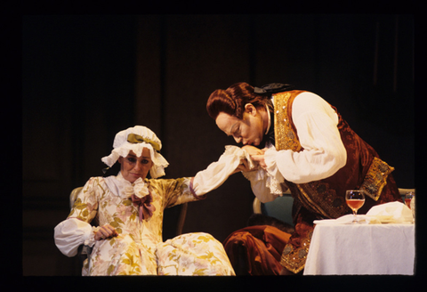 Frederica von Stade (Octavian), Eric Halfvarson (Baron Ochs), Der Rosenkavalier, Richard Strauss. San Francisco Opera, 1992-93. Photographer: Marty Sohl/San Francisco Opera.