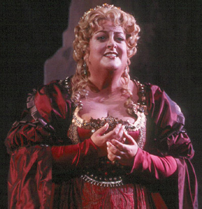 Deborah Voigt (Ariadne), Ariadne auf Naxos, Richard Strauss. San Francisco Opera, 2002-03. Photographer: Ken Friedman/San Francisco Opera.