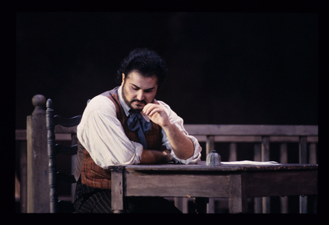 Roberto Aronica (Rodolfo), La Bohème, Giacomo Puccini. San Francisco Opera, 1993-94. Photographer: Marty Sohl/San Francisco Opera.