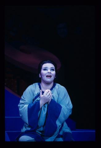 Lucia Mazzaria (Liù), Turandot, Giacomo Puccini. San Francisco Opera, 1993-94. Photographer: Marty Sohl/San Francisco Opera.