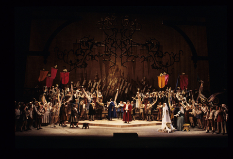 Ensemble, Die Meistersinger von Nürnberg, Richard Wagner. San Francisco Opera, 1993-94. Photographer: Marty Sohl/San Francisco Opera.