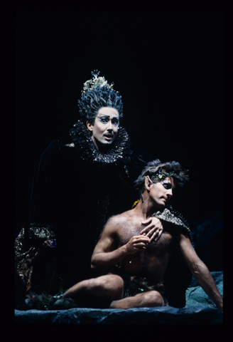 Brian Asawa (Oberon), John Allee (Puck), A Midsummer Night's Dream, Benjamin Britten. San Francisco Opera, 1992-93. Photographer: Marty Sohl/San Francisco Opera.