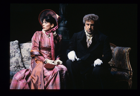 Ann Panagulias (Natasha Rostova), Nikita Storojev (Count Rostov), War and Peace, Sergei Prokofiev. San Francisco Opera, 1991-92. Photographer: Marty Sohl/San Francisco Opera.