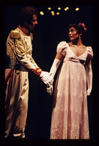 Dimitri Kharitonov (Prince Andrei Bolkonsky), Ann Panagulias (Natasha Rostova), War and Peace, Sergei Prokofiev. San Francisco Opera, 1991-92. Photographer: Marty Sohl/San Francisco Opera.