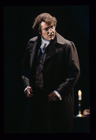 Barry McCauley (Pierre Bezukhov), War and Peace, Sergei Prokofiev. San Francisco Opera, 1991-92. Photographer: Marty Sohl/San Francisco Opera.