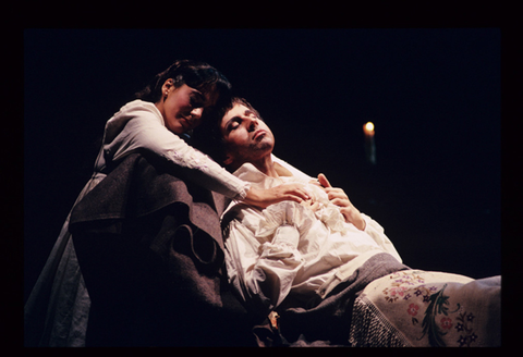 Ann Panagulias (Natasha Rostova), Dimitri Kharitonov (Prince Andrei Bolkonsky), War and Peace, Sergei Prokofiev. San Francisco Opera, 1991-92. Photographer: Marty Sohl/San Francisco Opera.